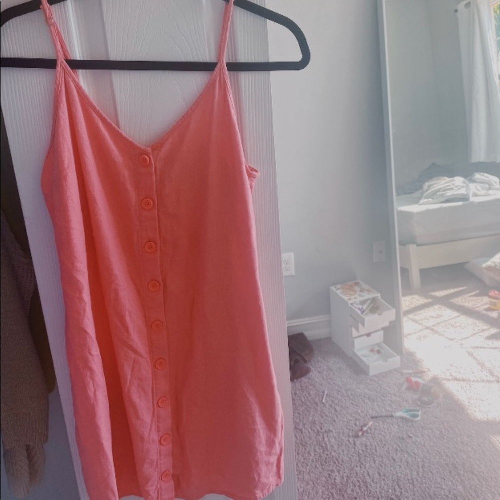 Forever 21 button up adjustable strap dress